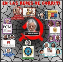 a poster that says en las redes de corrupti on it