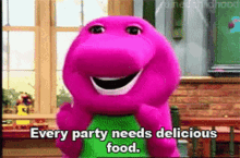 barney dinosaur friendly dino every party needs delicious food
