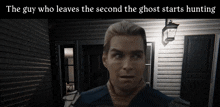 the guy who leaves the second the ghost starts hunting is shown in a cartoon
