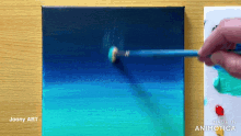 a person is painting a picture with a brush and the words made in animatica on the bottom