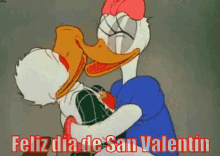 Pato Donald Daisy Besos Amor Feliz Día De San Valentín GIF
