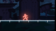a pixel art drawing of a person with a glowing arm