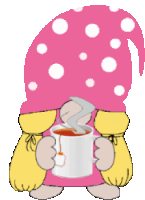 Animated Gnome Coffee Addict Sticker - Animated Gnome Coffee Addict Tea Addict Stickers