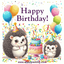 Happy Birthday Cute Happy Birthday GIF - Happy Birthday Cute Happy Birthday Birthday Hedgehogs GIFs