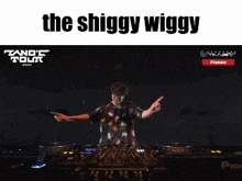 a picture of a dj with the words the shiggy wiggy