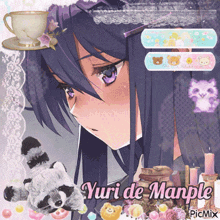 a picture of a girl with the name yuri de manple on the bottom
