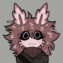 a drawing of a person with a bunny ear