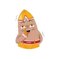 a cartoon character with hury written on the belt