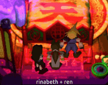 rinabeth and ren are standing next to each other on a stage