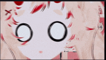 a close up of a girl 's face with the number 444 visible in the corner