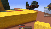 a screenshot of a game called bed wars shows a yellow block in the foreground