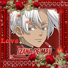 a picture of a boy with the name izana de mav on the bottom