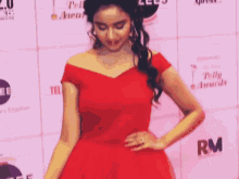 Ashi Singh Pose GIF - Ashi Singh Pose Red Dress GIFs