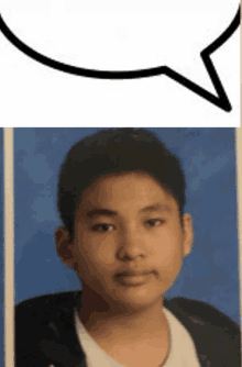 a picture of a boy with a speech bubble next to it
