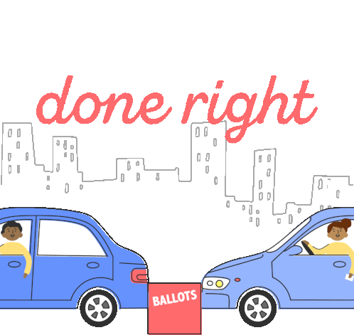 Democracy Done Right Ballots Sticker - Democracy Done Right Ballots Democracy Stickers