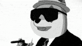 a cartoon panda wearing sunglasses and a hat