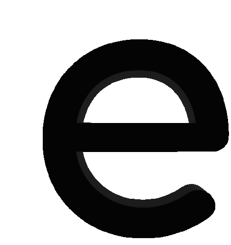 3d Letter E Sticker - 3d Letter E Black Stickers