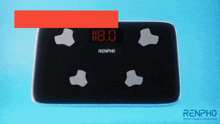 a renpho scale displays a weight of 118.0 kilograms
