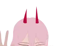 a drawing of a girl with horns and the words happy birthday written in blood