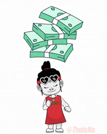 a cartoon of a girl in a red dress with the word hotcita on it