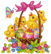 chicks happy easter easter basket easter eggs