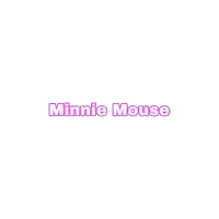 the word minnie mouse is written in purple on a white background