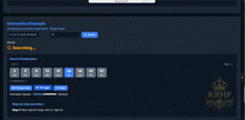a computer screen shows an interactive example with a crown on the bottom right