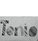 a black and white photo of the name tonic