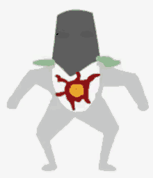 a drawing of a man with a sun on his chest