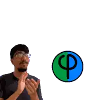 a man is clapping in front of a sign that says fibonacci lazer