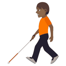 walking with cane joypixels probing cane support cane white cane