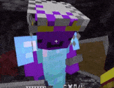 a minecraft character with a crown on his head and a shield .