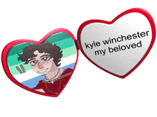 kyle winchester my beloved is written on a heart shaped mirror