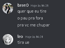 a screenshot of a conversation between two people