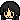a pixel art illustration of a girl with black hair and a white shirt .