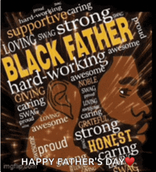 a happy father 's day greeting card with a woman 's head and the words black father