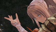 a video game character has 16 hits and 3357 damage on her