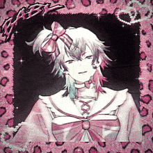 a drawing of a girl with a bow on her head