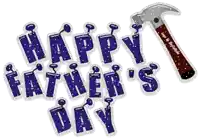 a happy father 's day sign with a hammer on it