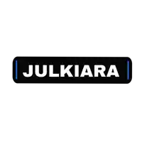 a black sign with the word julkiara in white letters
