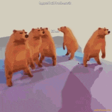 a group of bears standing next to each other with the words kill me on the bottom right