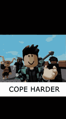 Roblox Memes Cope Harder GIF - Roblox Memes Cope Harder Dont Care GIFs