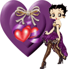 betty boop heart love purple sparkle
