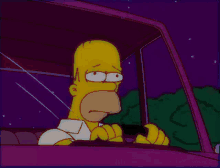 Homer Simpson Driving GIF