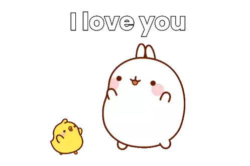 I Love You Molang Sticker - I Love You Molang Piu Piu Stickers
