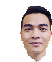 a man 's face is shown with a white background