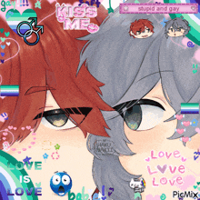 a picture of two anime characters with the words love is love on the bottom right