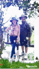 a man and a woman are posing for a picture with a watermark that says ' gifmagick ' on it