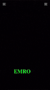 a pink heart with the name emro on the bottom