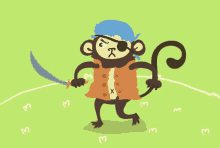 monkey mad pirate angry cartoon